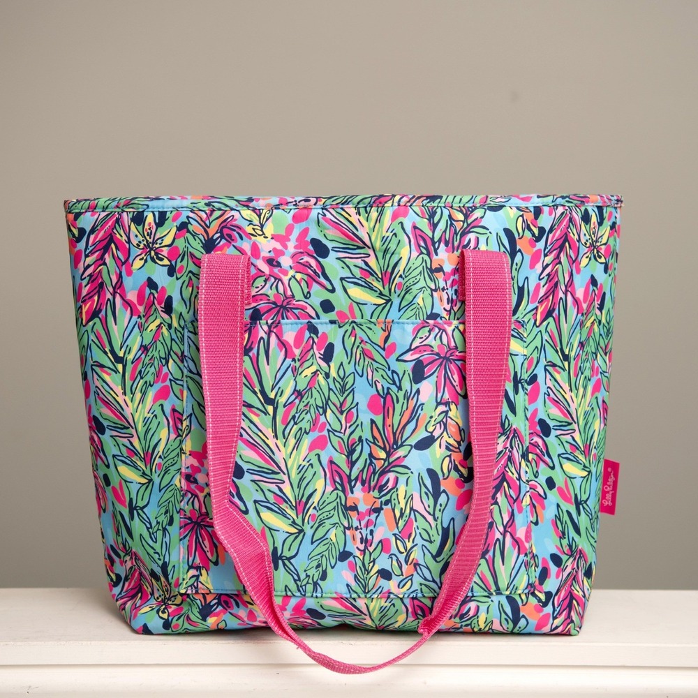 Lilly Pulitzer Tropical Floral Large Insulated Cooler Tote Travel Overnight Bag